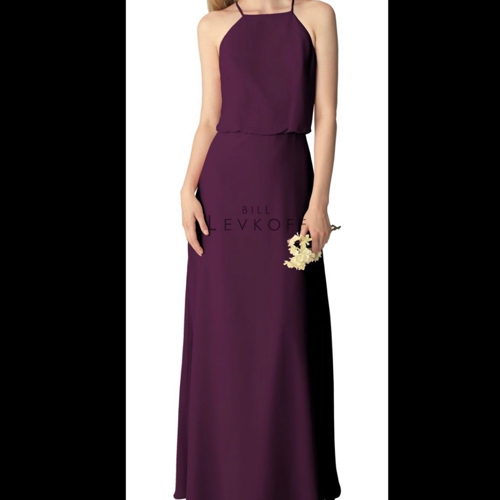 Bill Levkoff Blush floor length bridesmaid dress - Picture 4 of 4